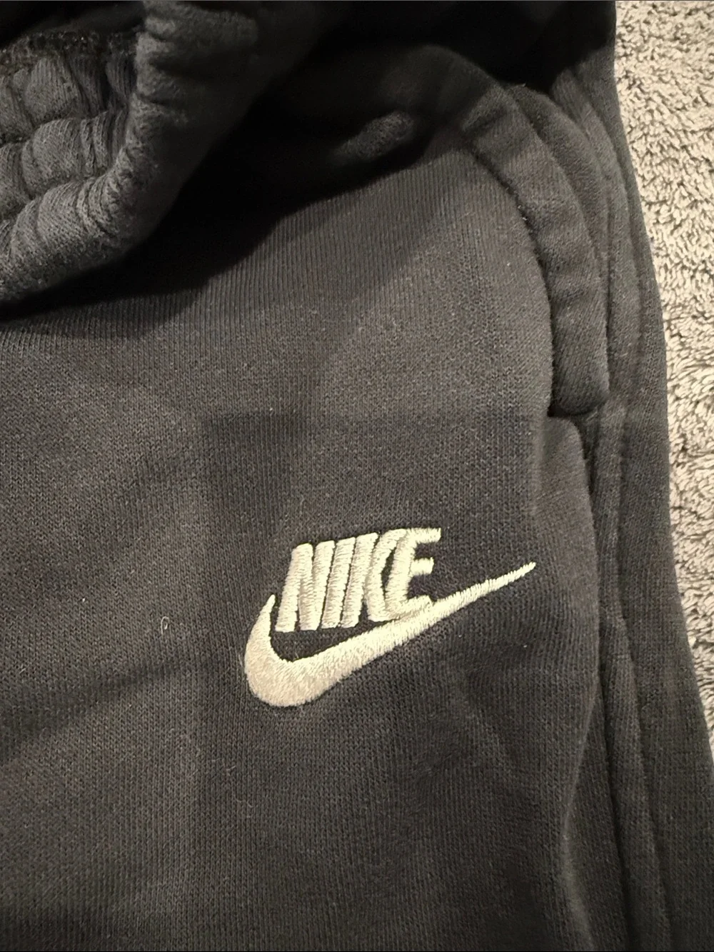Nike Kids Black Jogger Sweatpants with White Swoosh